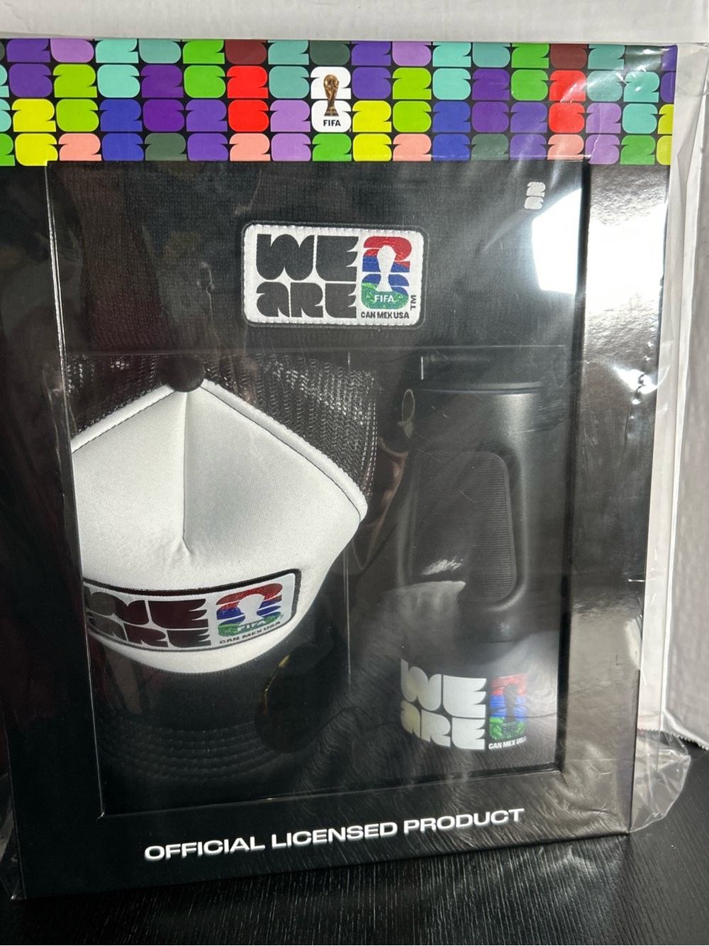 Fifa World Cup set 20 ounce stainless steel tumbler beanie and trucker hat New